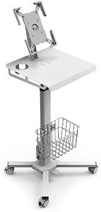 hemsoe Adjustable Rolling Medical Cart: Pneumatic Mobile Workstation with iPad Enclosure for 9.7-13" iPad and Tablet - Ideal for Hospital Dental Clinic Office