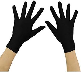 unbrands Costume Gloves Kids Girls Boys Princess Dress Up Gloves Short Spandex Formal Gloves For Child Tea Party,Birthday,Black, Medium