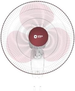 Orient Electric 400 mm Wall 91 | 1330 RPM 75 CMM | 100% Copper Motor | COP-TER Technology | 90 Degree Oscillation | 3 Speed Pull Cord | 55 W | Military Grade Guard | White & Red