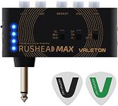 VALETON Guitar Headphone Amplifier Multi Effects Pocket Rechargeable Mini Practice Amplifier Rushead Max (Include 2 Additional Guitar Picks)