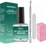 KAIYOCA Nail Polish Remover, Gel Nail Polish Remover with Kit, with Cuticle Pusher+ Nail Wipes+ Sand Files, Quickly & Easily Removes Gel Nail Polish Within 3-5 Minutes