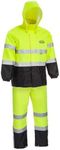 Boss Unisex High Visibility ANSI Class III Rain Suit Jacket and Bib, Water Resistant, Reflective 3M Tape, 2X-Large (B44530-2XL)