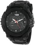 SF Quartz Analog Digital Black Dial Plastic Strap Watch for Men-NP77027PP01