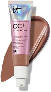 IT Cosmetics CC+ Cream Illumination (Deep) - Radiant Full Coverage Foundation With SPF 50+, Color Corrector & Hydrating Anti-Aging Serum, Hydrolyzed Collagen + Peptides - 1.08 fl oz