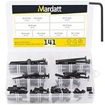 Mardatt 140Pcs M6 Crib Screws Hardware Replacement Kit Black Hex Socket Cap Bolts Crib Bolts and Barrel Nuts Cross Dowel Assortment Kit M6x20/30/40/50/60/70/80mm for Furniture