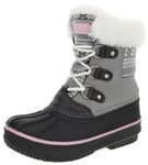 LONDON FOG Girls Toddler Tottenham Cold Weather Snow Boot, Grey Felt/Pink, 10 Toddler