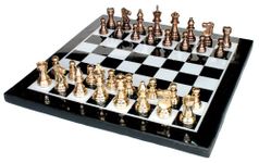 StonKraft Marble Chess Game Board Set Brass Crafted Pieces (15" X 15" inches),for all ages