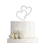 ENSTAB Silver Love Cake Topper, Wedding Decoration, 1 Piece, Metal, 12 x 12 cm