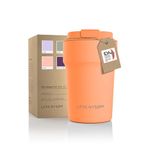 LARS NYSØM Thermo Coffee Mug-to-go 13oz | BPA-Free Travel Mug 0.38 Liter with Insulation | Leak Proof Stainless Steel Thermal Mug for Coffee and Tea on The Go | Tea Mug (Pumpkin Orange, 380ml)