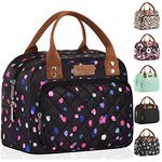 HOMESPON Insulated Lunch Bag for Women Men Work Adult Cool Bag Lunch Box Container Ladies Lunch Tote (Colourful Dots)