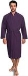 TowelSelections Mens Robe, Waffle Spa Bathrobe, Soft Kimono Bath Robe, Loganberry, Small-Medium