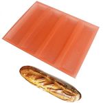 masteymoh Baguette Pan, French Bread Pan, 4-Cavity French Bread Baking Pan, Loaf Pans for Baking Bread Sub Sandwich Bread, with Pinholes for Better Air Circulation, Foldable for Easier Storage