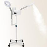 Professional Facial Steamer with 5X Magnifying Lamp, 2 in 1 Facial Steamer Upgrade PTC Heating, Esthetician Steamer Hot Mist Face Steamer for Salon Spa Beauty Skin Care