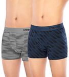 DAMENSCH Men Deo-Soft Supima Modal Trunks-Pack of 2-Dashed Silver, Comet Blue-Medium