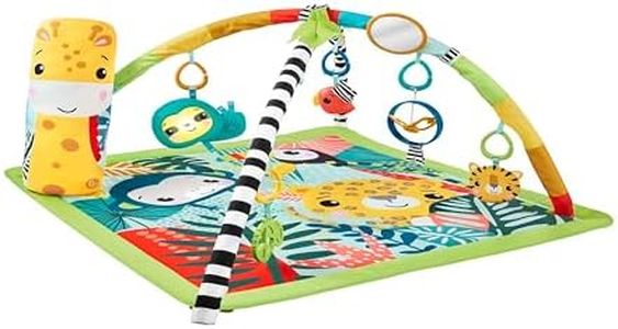 Fisher-Price 3-In-1 Rainforest Sensory Gym & Baby Play Mat | Baby Play Gym Mat for Newborn to Toddler with Light Up Musical Sloth, Toys and Comfy Jungle Gym Playmat Toys | Playmats & Floor Gyms, HJW08