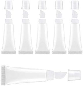 Qancekoo 6pcs 8ml Empty Lip Gloss Tubes Clear Soft Squeezable Lip Balm Containers Refillable Mini Cosmetic Tubes for DIY Lip Gloss Balm Makeup Travel Toiletries