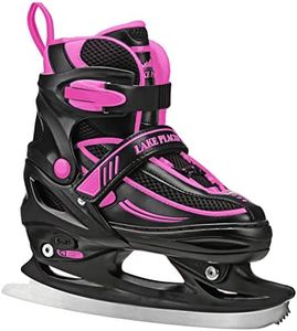 Lake Placid Summit Girl's Adjustable Ice Skate Black/Pink Small (10J – 13)