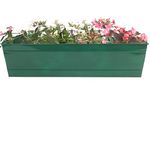 TrustBasket Rectangular Railing Planter - Green (23 Inch) Heavy Duty Highly Durable Plant Container Gamla for Indoor Home Decor & Outdoor Balcony Garden