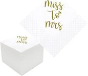 Geloar Bridal Shower Cocktail Napkins, 100 Pack Gold From Miss To Mrs Disposable Paper Napkins for Bridal Shower Engagement Wedding Bachelorette Table Decorations| 2-Ply, 5x5 Inches (Miss To Mrs)