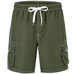 donhobo Summer Mens Hawaiian Shorts Casual Short with Beach Pants Swim Trunks Outfits Holiday Wear (Green,XXL)