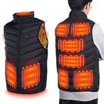 TsunNee Heated Gilet Vest for Men Women, 9 Heating Zones, 3 Temperature Levels, USB Electric Heated Jacket Washable Warm Vest for Motorcycle Outdoor Activities