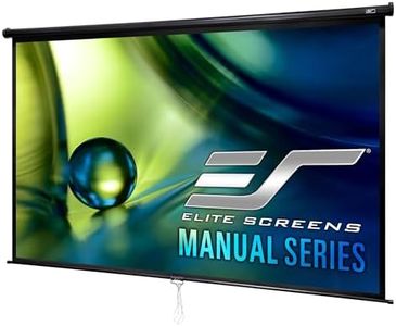 Elite Pull Down Manual Projector Screen with Wall/Ceiling Mount, 16:9 Format, 84 Inch Size, Black Casing