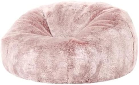 icon Faux Fur Bean Bag Chair, Luxury Fluffy Bean Bags Adult, Large Bean Bags with Filling Included, Living Room Bean Bags (Hacienda Pink, Bean Bag)