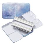 MEEDEN Empty Watercolor Tins Box Palette Paint Case, Small Purple Galaxy Tin with 12 Pcs Half Pans