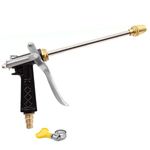 LACOSSI MART Brass High Pressure Hose Nozzle Adjustable Water Spray Gun with Clamp for Car Motorbike and Any Vehicle Cleaning, Gardening, Washing 2024 New (Big)