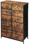 LEVEDE Chest of 12 Drawers, Tallboy Storage Cabinet, Tower Dresser Organizer Clothes Toys Storage Unit, Home Furniture for Bedroom, Living Room, Hallway, Office (Retro Brown)