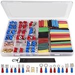 Terminal Crimp Connectors - 678Pcs Electrical Wire Crimping Set Assorted & Heat Shrink Tubing Sleeving Cable & Terminals Electric Copper Spade Ring Bullet Butt Fork Connector(Copper)