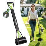 iPetba 32'' Extra Large Dog Pooper Scoopers, 4-in-1 Long Handle Portable Pet Poop Picker Upper No Bending, High Strength Material Durable Spring, Foldable Waste Pick Up Shovel for Lawns Dirt Grass