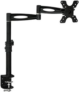 Mount-It! Single Monitor Arm Mount | Desk Stand | Heavy Duty Full Motion Height Adjustable | Fits 19 21 24 27 29 30 in VESA 75 100 Compatible Computer Screen | C-Clamp Base | Holds up to 33 Lbs