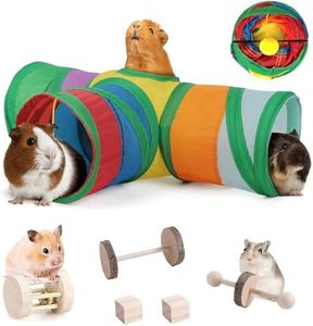 Guinea Pig Toys,Hamster Toys,Guinea Pig Tunnel with Hamster Chew Toys,Hamster Cage Accessories for Chinchillas,Gerbils,Mice,Rats,Mouse(6PCS)