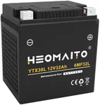 HEOMAITO Lead-Acid Battery 6MF32L 12V 32Ah, 550 CCA, YTX30L, Maintenance-Free Power, for AGM Motorcycle Battery, Motorcycles 500–1200 CC, ATVs 500–1200 CC