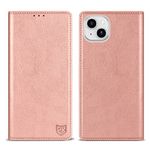 ZZXX iPhone 14 Plus Wallet Case with [RFID Blocking] Card Slot Stand Strong Magnetic Leather Flip Fold Protective Phone Case for iPhone 14 Plus Case Wallet(Rose Gold-6.7 inch)