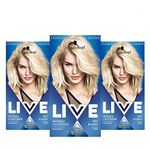 Schwarzkopf Live Intense Blonde Lightener, 3-Pack Permanent Lightening Colour with Anti-Yellowing, 00B Max Blonde