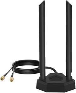 Nelawya Dual Band WiFi Antenna 8dBi 2.4GHz 5GHz 5.8GHz Magnetic Base RP-SMA Adapter Indoor Antenna Compatible with WiFi Security Camera Card WLAN PCI Wireless Router Bluetooth TP-Link Dlink