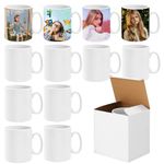 Sublimation Mugs 11 oz Set of 12 Bulk White Ceramic Coffee Mug Tazas para Sublimacion Sublimation Ceramic-Coated Cups Sublimation Blank Mugs for Milk Latte Hot Cocoa and DIY Gifts