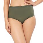 Amante Solid Full Coverage High Rise Full Brief Panty Slate Green