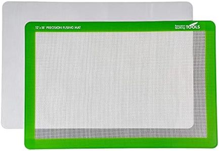Precision Fusing Mat (12" x 18") Includes Non-Slip/Nonstick mat with See-Through Design for Appliqué Creation, and Bonus Teflon Coated Pressing Sheet! Applique Pressing Sheet
