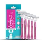 Floren Disposable Body Razors for Women - Pack of 5 | With Aloe Vera & Vitamin E Strip | 3 Premium SS European Blade | Smooth & Clean Shave | Hair Removal | For Arms, legs and Bikini Line |(Buy 4, Get 1 Free)|