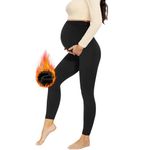 AMIYOYO Maternity Leggings High Waisted Black Leggings for Pregnancy Women Over Bump Support Stretchy Pants Yoga Workout Pajama Black