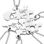 Yonhon 5 BFF Best Friend Necklace Puzzle Friendship Sister Necklace for 5