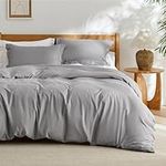 Bedsure Grey Duvet Cover Full Size - Soft Double Brushed Duvet Cover for Kids with Zipper Closure, 3 Pieces, Includes 1 Duvet Cover (80"x90") & 2 Pillow Shams, NO Comforter