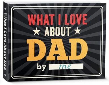 LOVEVIBE What I Love about Dad Book - Father's day Gifts for Dad from Daughter, Son - Dad Gifts from Daughter, Son - Birthday Gifts for Dad, Dad Birthday Gifts Fill-in-the-Blank Journal Gifts