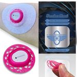 Reusable Sensor Shield Cover for Dexcom G7 Cgm Transmitter + 2 Hypoallergenic Overlay Cover Patches (Pink)
