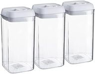 Argon Table Food Storage Containers with Airtight Flip Lock Lids - 1200ml - White - 3 Pack - Plastic Kitchen Storage Tupperware Pantry Food Organiser for Cereal, Oats, Sugar, Coffee, Biscuits, Tea