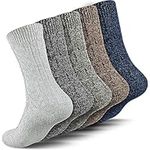 FANKUTOYS 5 Pairs Merino Wool Socks for Cold Weather, Wool Hiking Socks, Winter Thick Thermal Socks Soft Warm Socks Cozy Boot Socks Hiking Socks Gifts Socks for Men