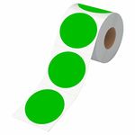 500 PCS Round Green Color Coding Circle Dots Inventory Stickers Labels with Perforation Line in Roll (3" in Diameter)